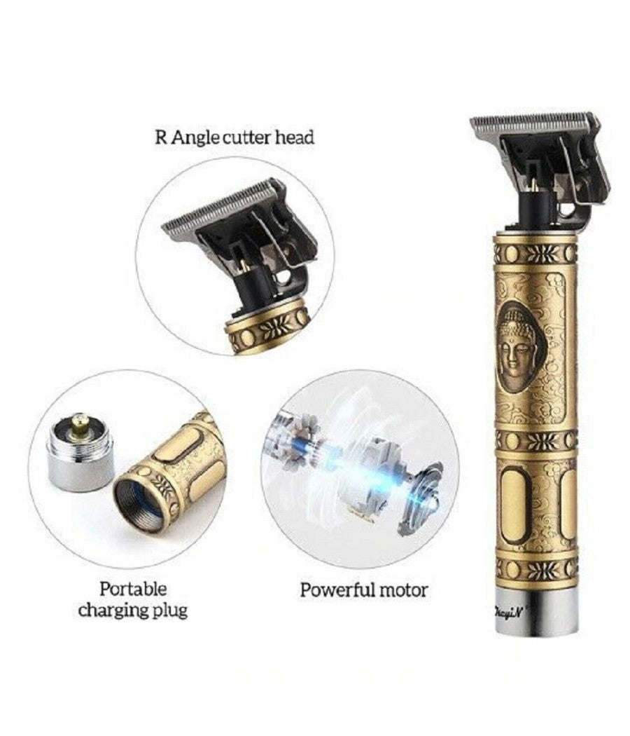 Taglia Capelli Rasoio Elettrico Professionale Regola Barba A Batteria Buddha Oro         300gr
