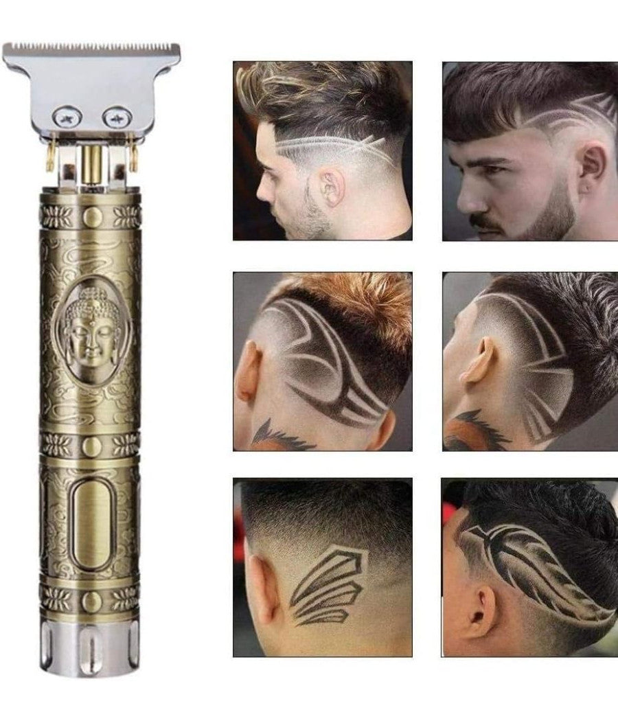 Taglia Capelli Rasoio Elettrico Professionale Regola Barba A Batteria Buddha Oro         300gr