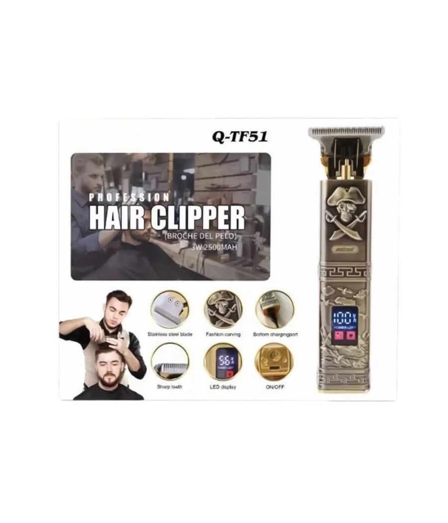 Taglia Capelli Rasoio Elettrico Regola Barba 3 Pettini Ricaricabile Usb Q-tf51         