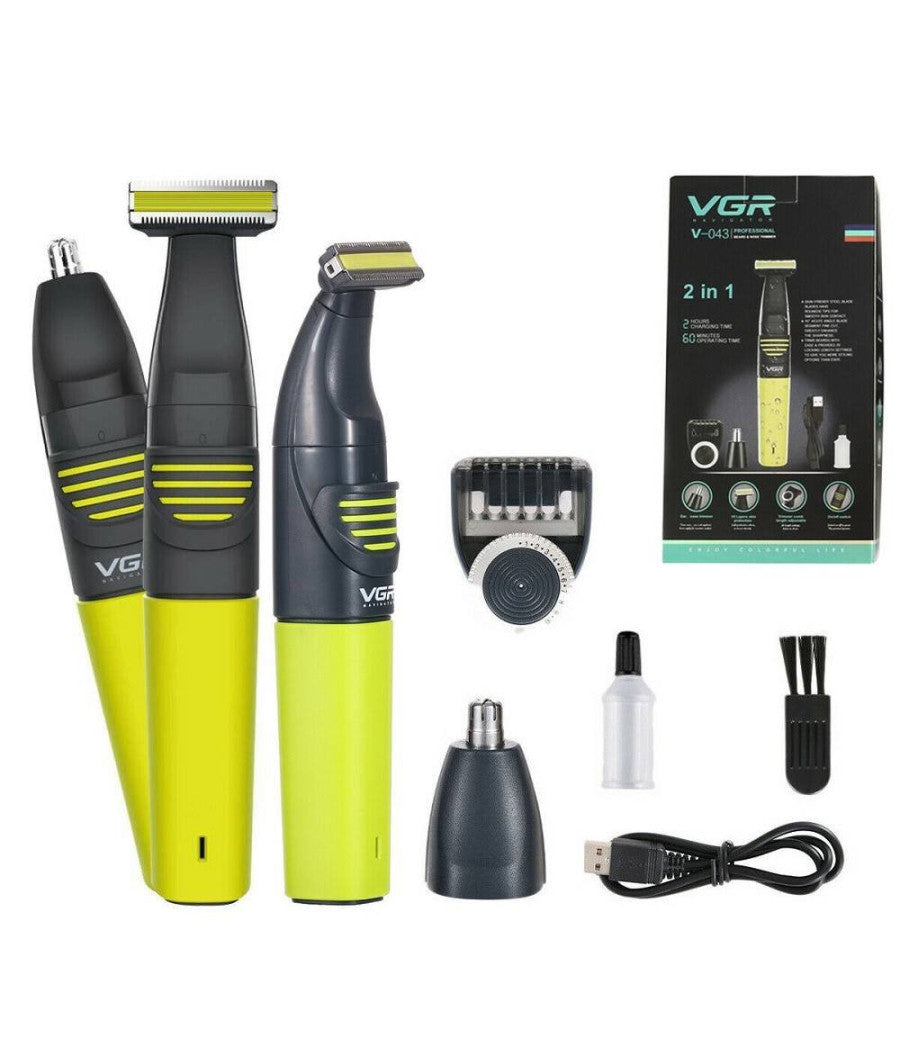 Taglia Capelli Rasoio Regola Barba Ricaricabile Doccia Naso Viso Vgr V-043         