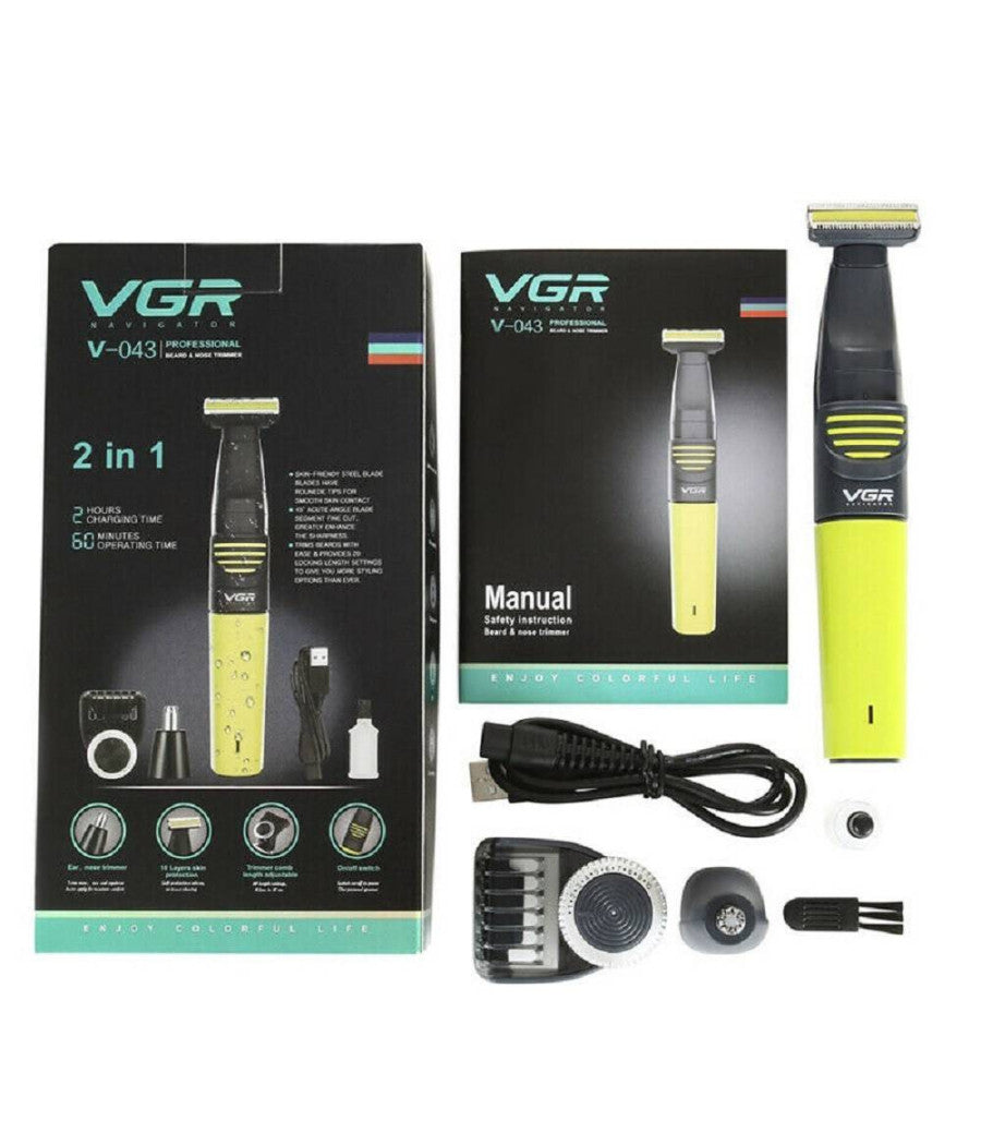 Taglia Capelli Rasoio Regola Barba Ricaricabile Doccia Naso Viso Vgr V-043         