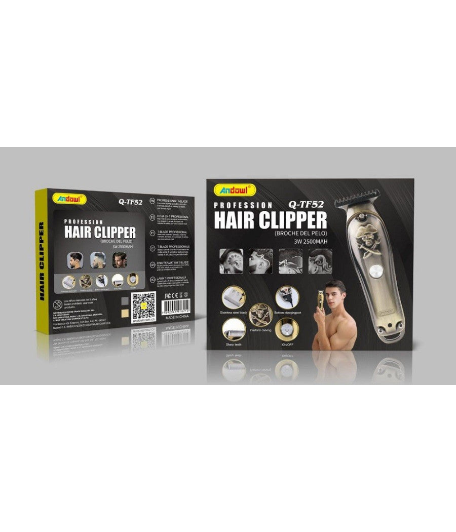 Taglia Capelli Ricaricabile Rasoio Elettrico Regola Barba 3 Pettini Usb Q-tf52         