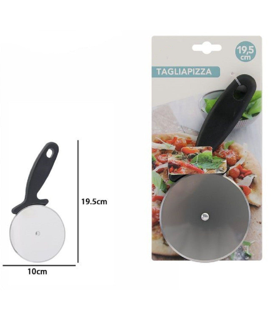 Taglia Pizza Rotella Lama Liscia In Acciaio Manico Antiscivolo 19.5x10cm 74168         