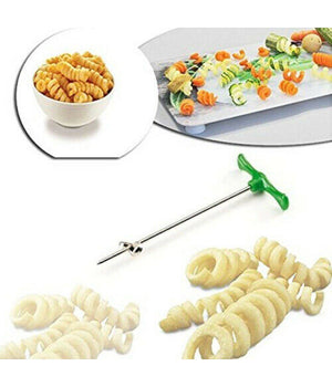 Taglia Sbuccia Patate A Ricciolo Manuale Asta Spirale Acciaio Svuota Ortaggi         