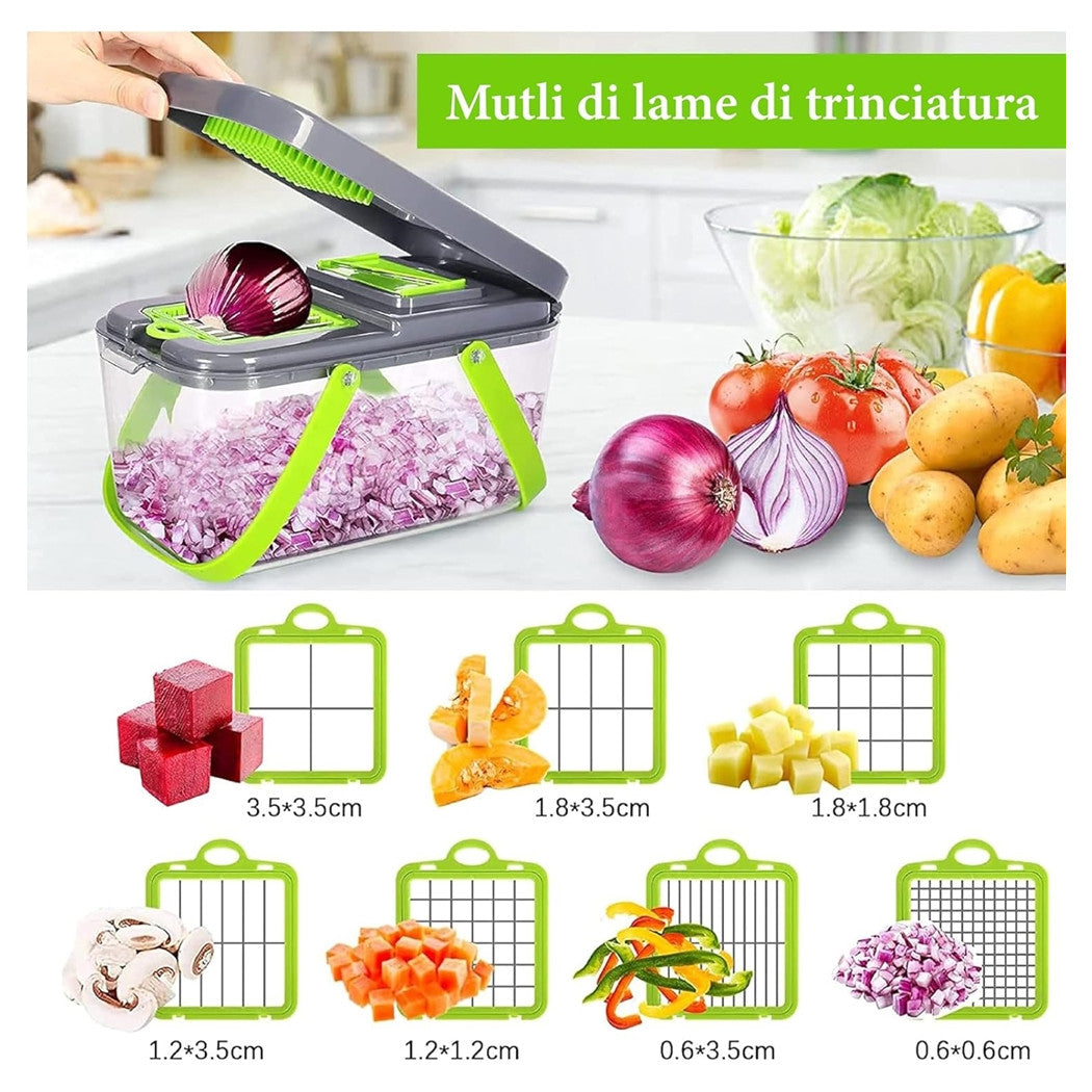 Trade Shop - Taglia Verdure Multifunzione Mandolina Manuale Inox Affettatrice Affettatutto         