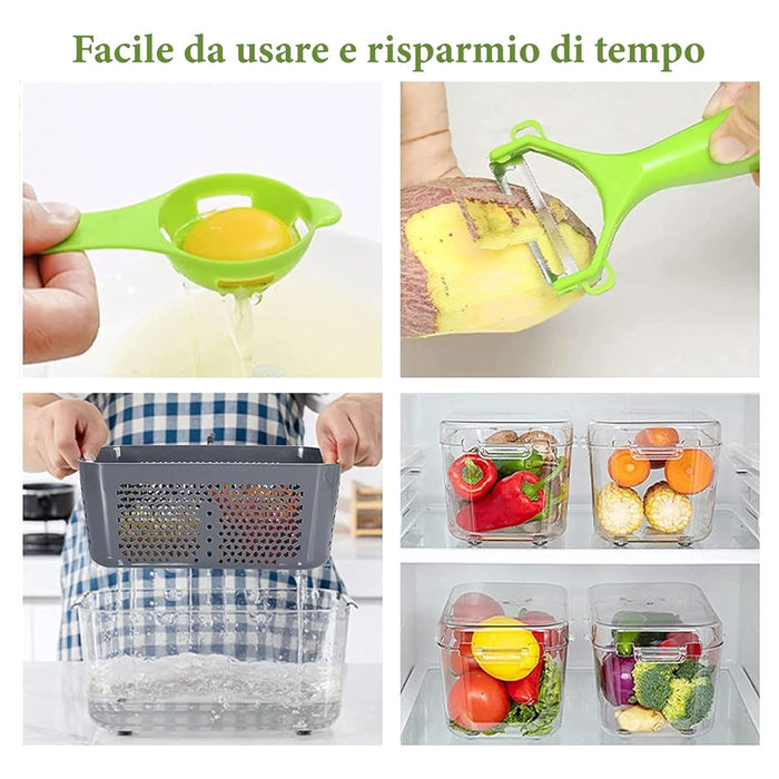 Trade Shop - Taglia Verdure Multifunzione Mandolina Manuale Inox Affettatrice Affettatutto         