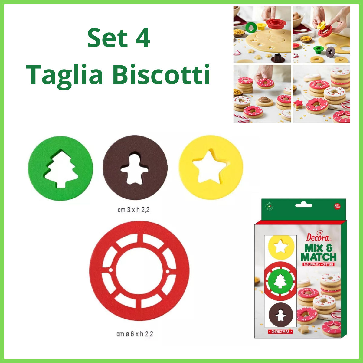 Taglia biscotti tagliapasta formine di natale stampi per dolci occhio di bue utensili da cucina