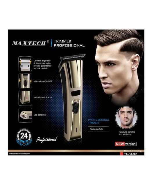 Tagliabarba Rasoio Fino A 0,2mm Trimmer Professionale Maxtech Uomo New Version Ta-ba005         