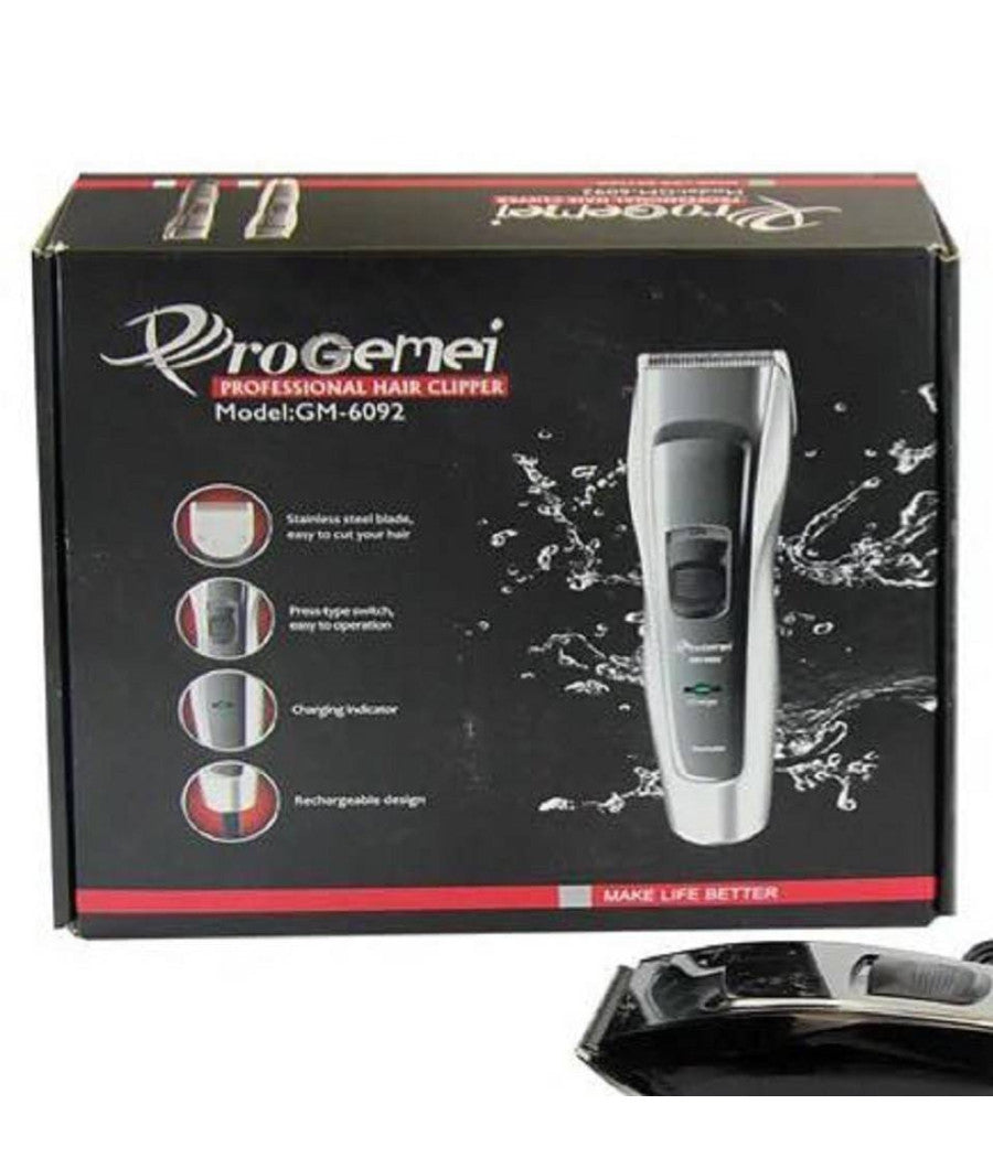 Tagliacapelli A Batteria Gm-6092 Rasoio Professionale Regolabarba Ricaricabile         