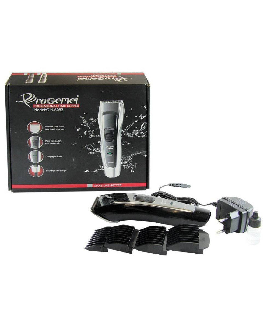 Tagliacapelli A Batteria Gm-6092 Rasoio Professionale Regolabarba Ricaricabile         