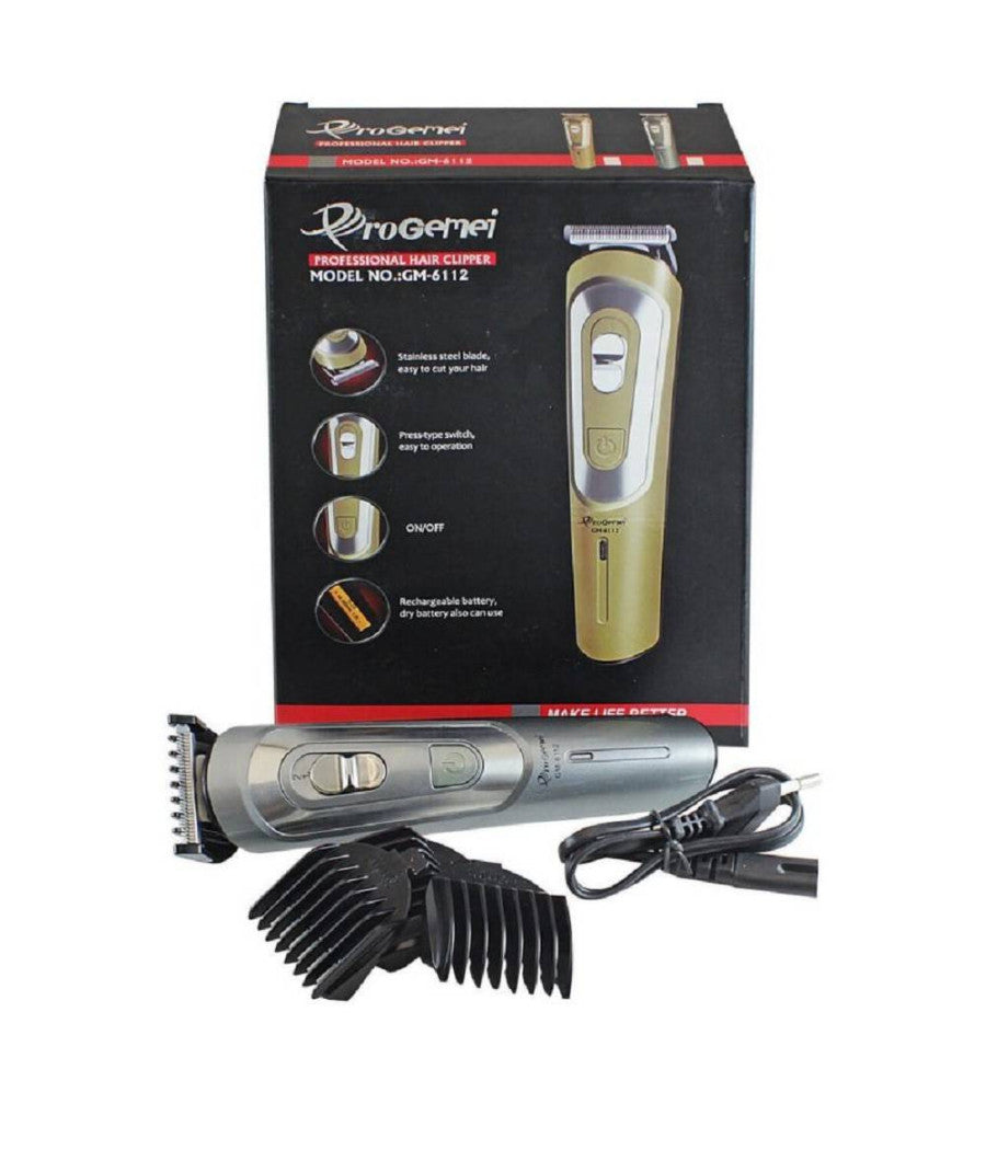 Tagliacapelli A Batteria Gm-6112 Rasoio Ricaricabile Professionale Trimmer Barba         