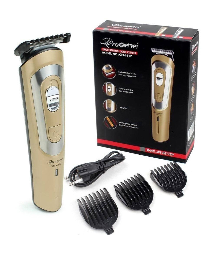 Tagliacapelli A Batteria Gm-6112 Rasoio Ricaricabile Professionale Trimmer Barba         