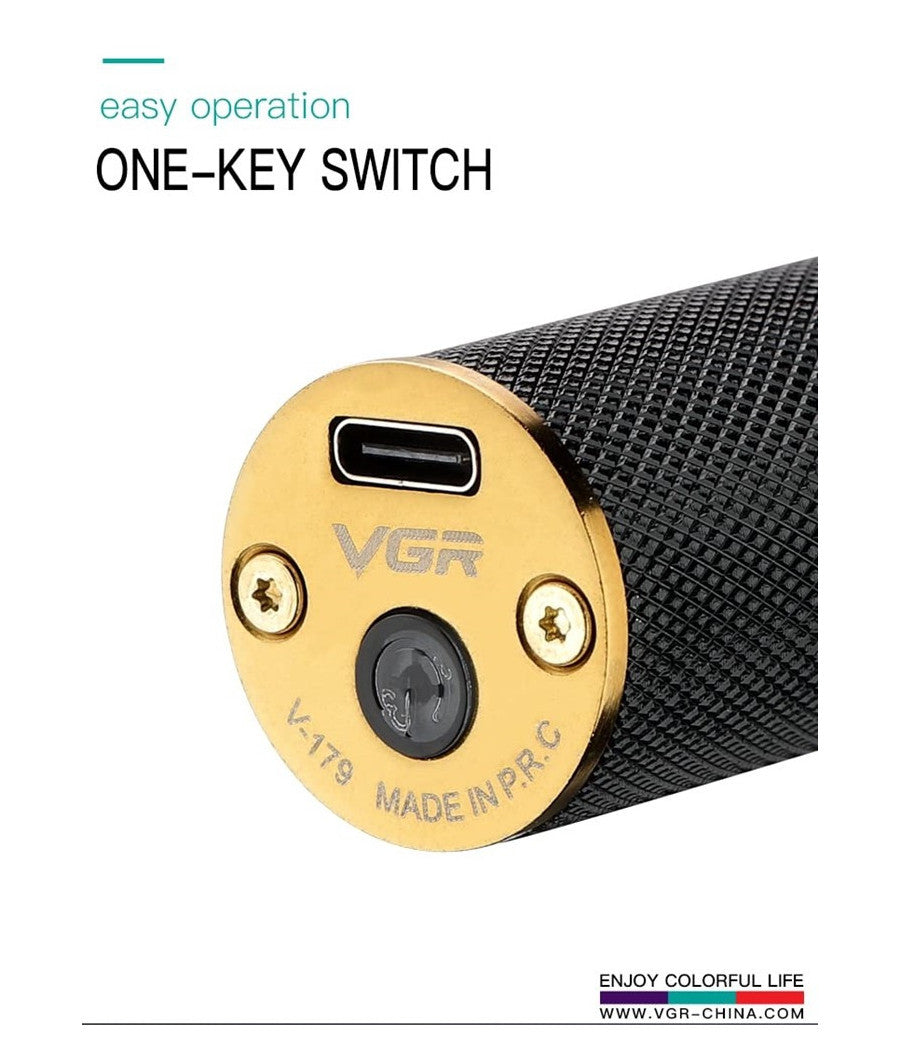 Tagliacapelli Barba A Batteria Ricaricabile Elettrica Con Lama A T Uomo Vgr V-179         