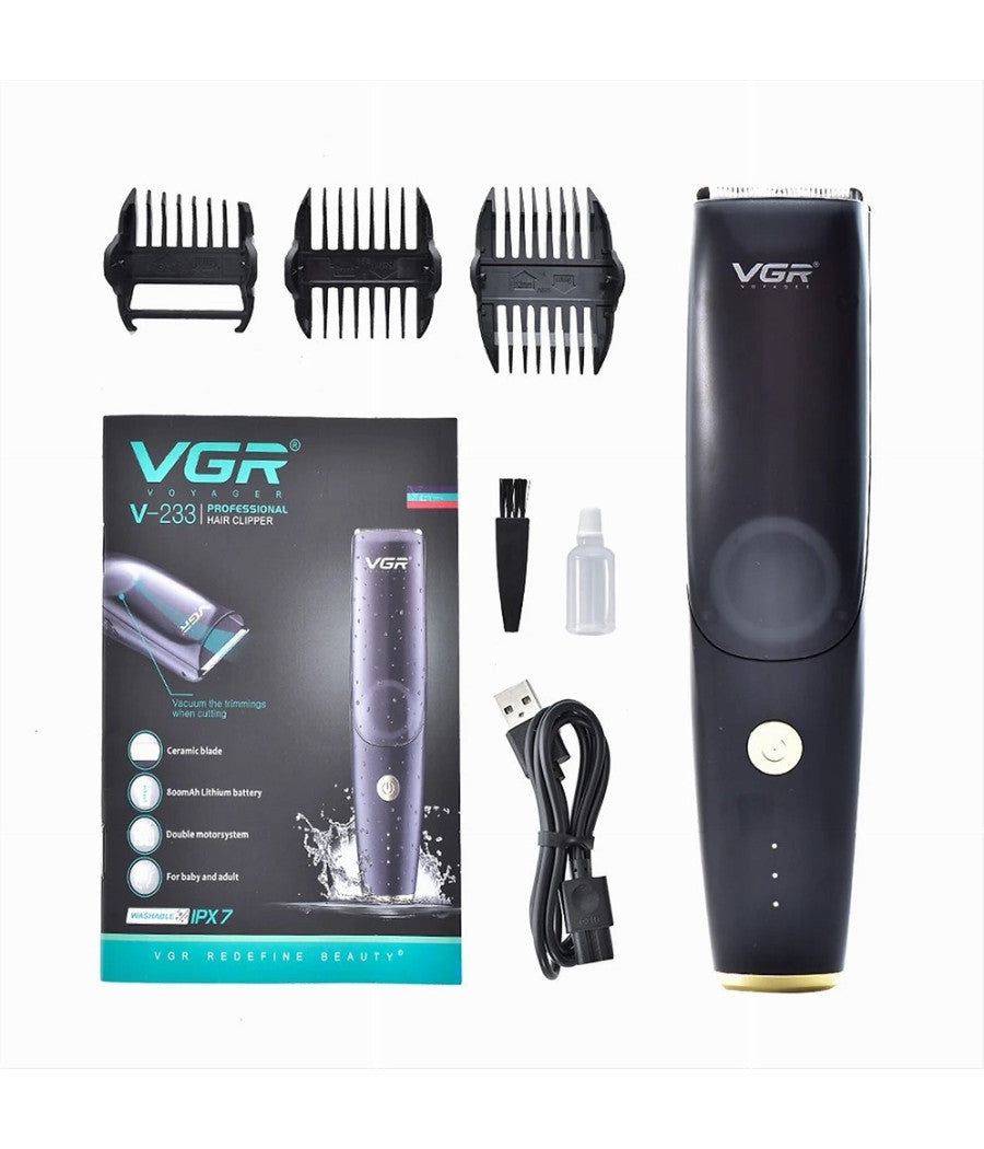 Tagliacapelli Barba Ricaricabile Usb Impermeabile Senza Fili Professionale V-233         