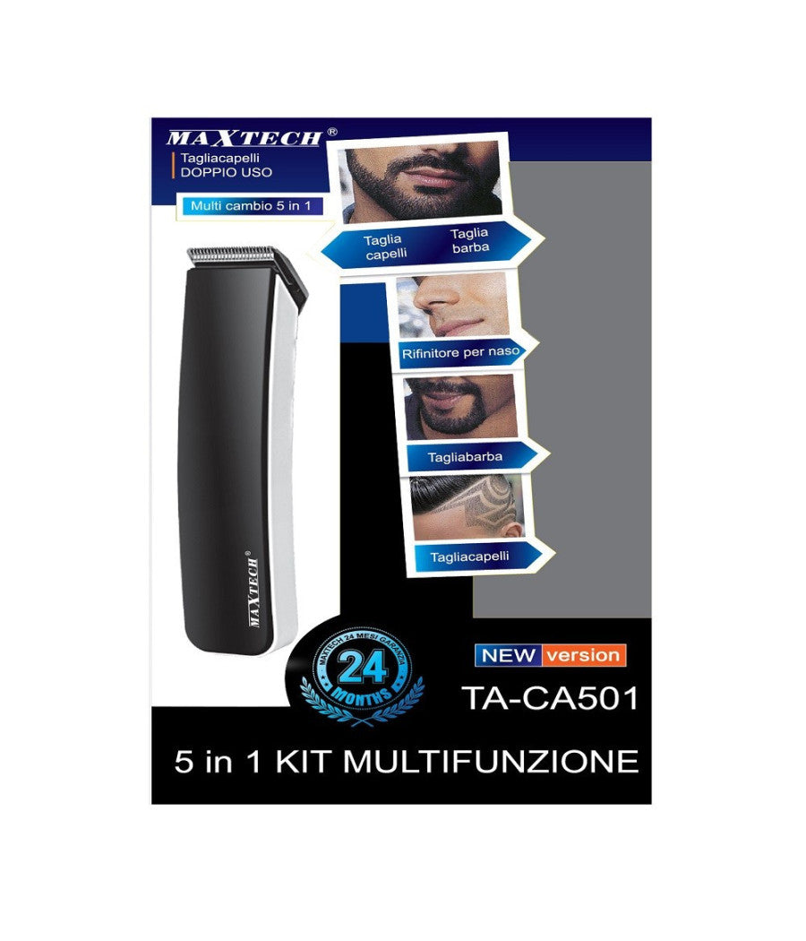 Tagliacapelli Barba Rifinitore Doppio Uso Multi Cambio 5in1 New Version Ta-ca501         