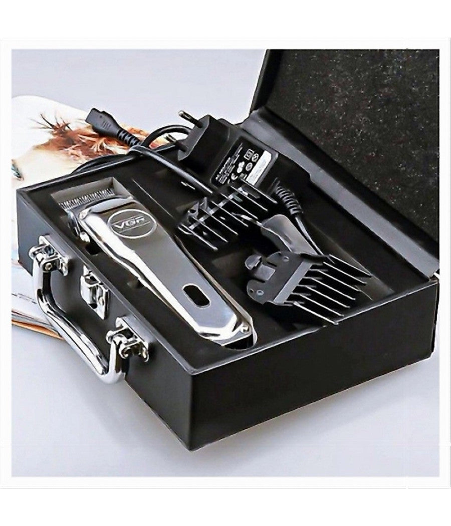 Tagliacapelli Barba Senza Fili Professionale Ricarica Usb Rasoio Valigetta V-032         