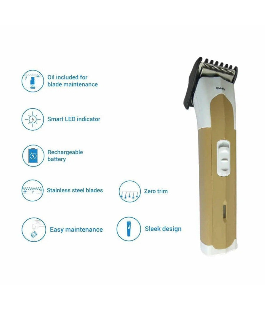 Tagliacapelli Barba Trimmer Elettrico Ricaricabile Professionale Gm676 A Batteria         