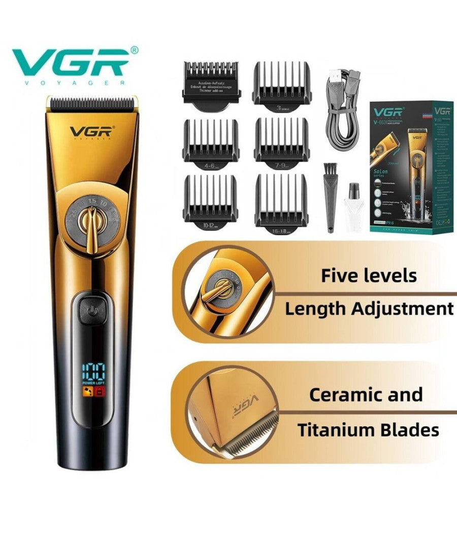 Tagliacapelli Elettrico Professionale Ricarica Usb Impermeabile Ipx6 Uomo V-663         