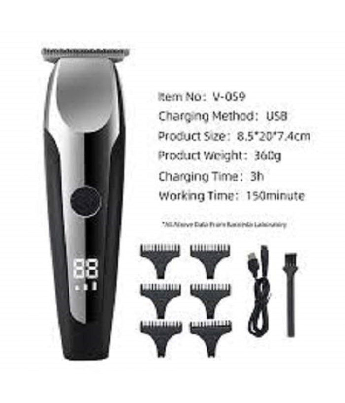 Tagliacapelli Elettrico Professionale Trimmer Barba Ricaricabile Pettini V-059         