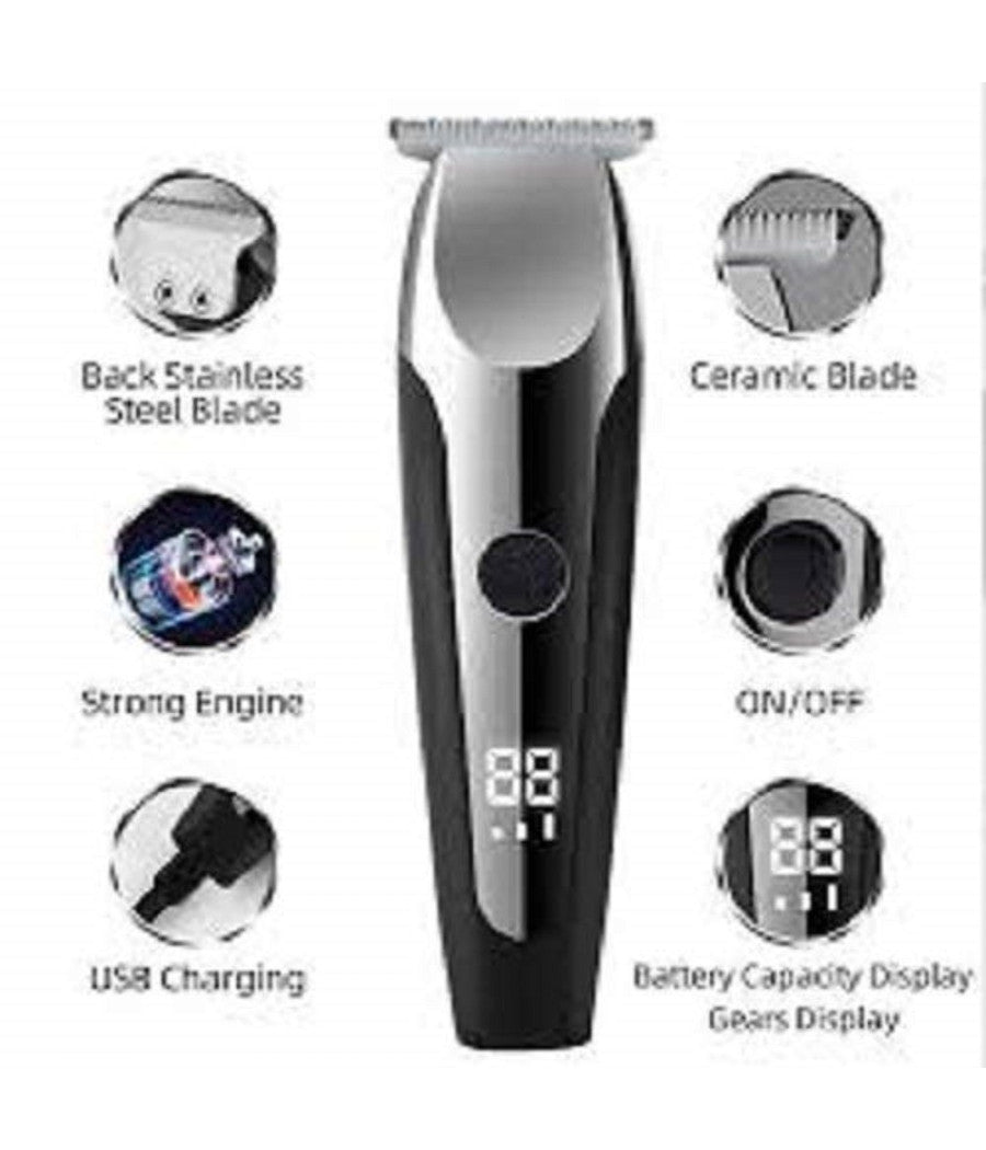 Tagliacapelli Elettrico Professionale Trimmer Barba Ricaricabile Pettini V-059         