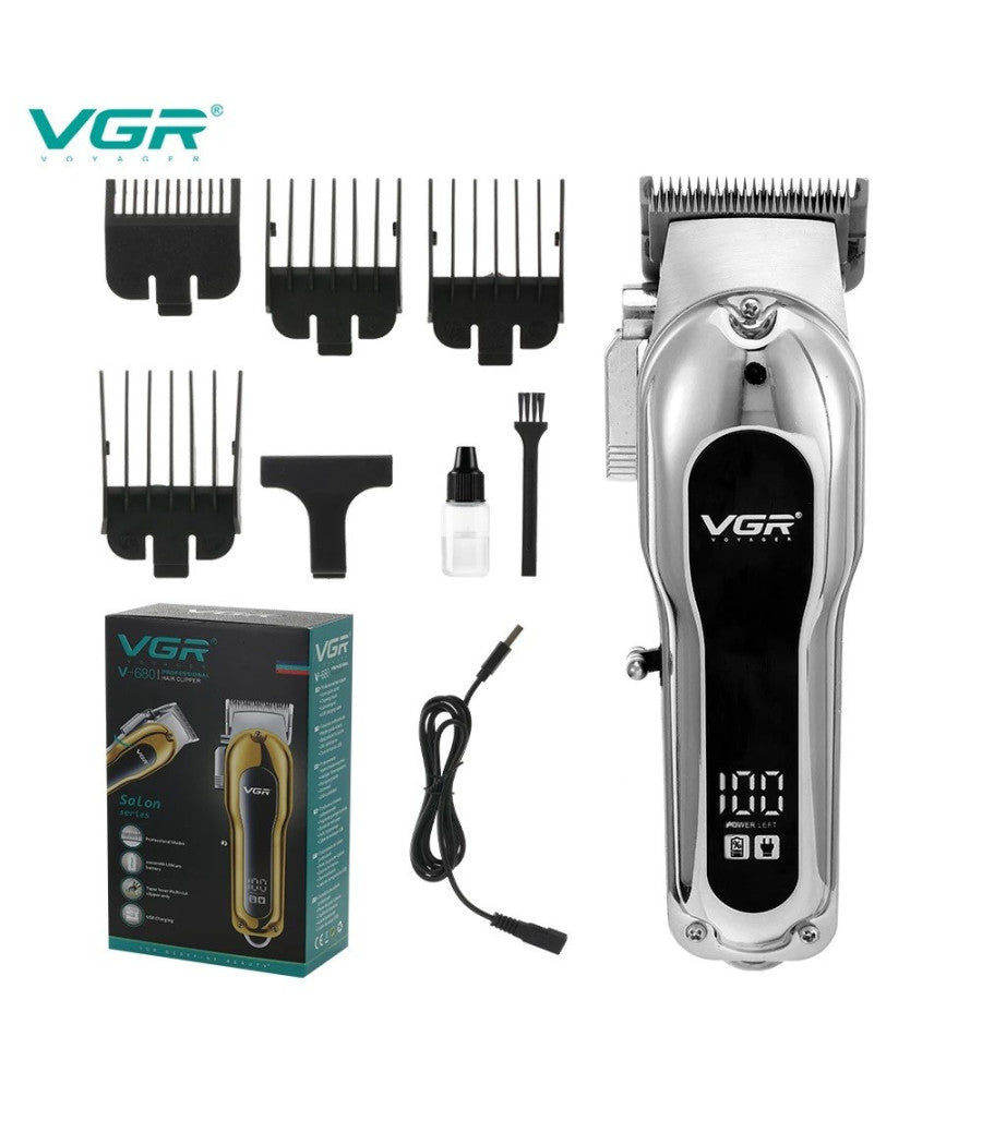 Tagliacapelli Elettrico Trimmer Barba Regolabile Professionale Vgr V-680 Display         