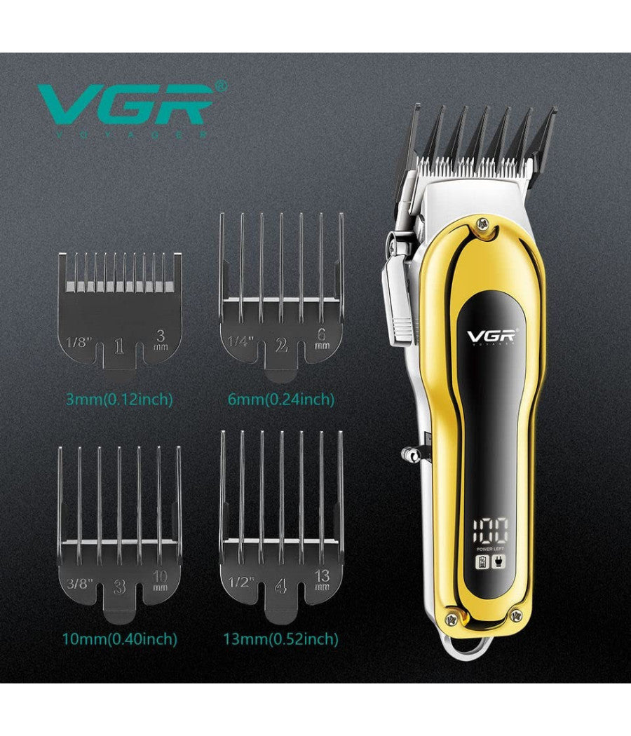 Tagliacapelli Elettrico Trimmer Barba Regolabile Professionale Vgr V-680 Display         
