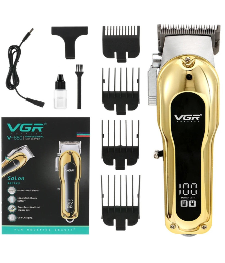 Tagliacapelli Elettrico Trimmer Barba Regolabile Professionale Vgr V-680 Display         