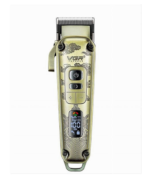 Tagliacapelli In Metallo Display Led 4 Velocità  Ricarica Usb Con 8 Pettini V-005         