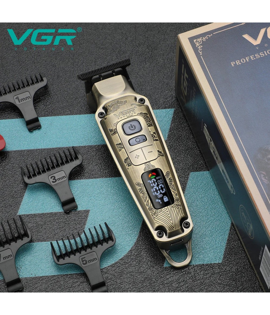 Tagliacapelli In Metallo Display Led Lama Metallurgica 4 Velocità  Ricarica Usb V-901         