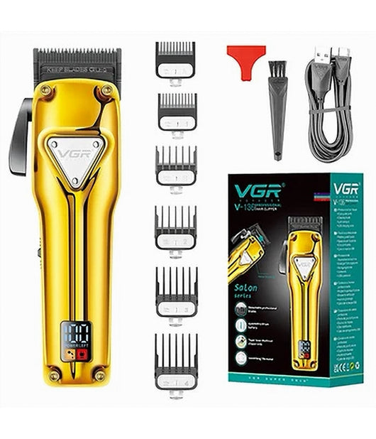 Tagliacapelli In Metallo Senza Fili Professionale Ricaricabile Usb Display V-136         