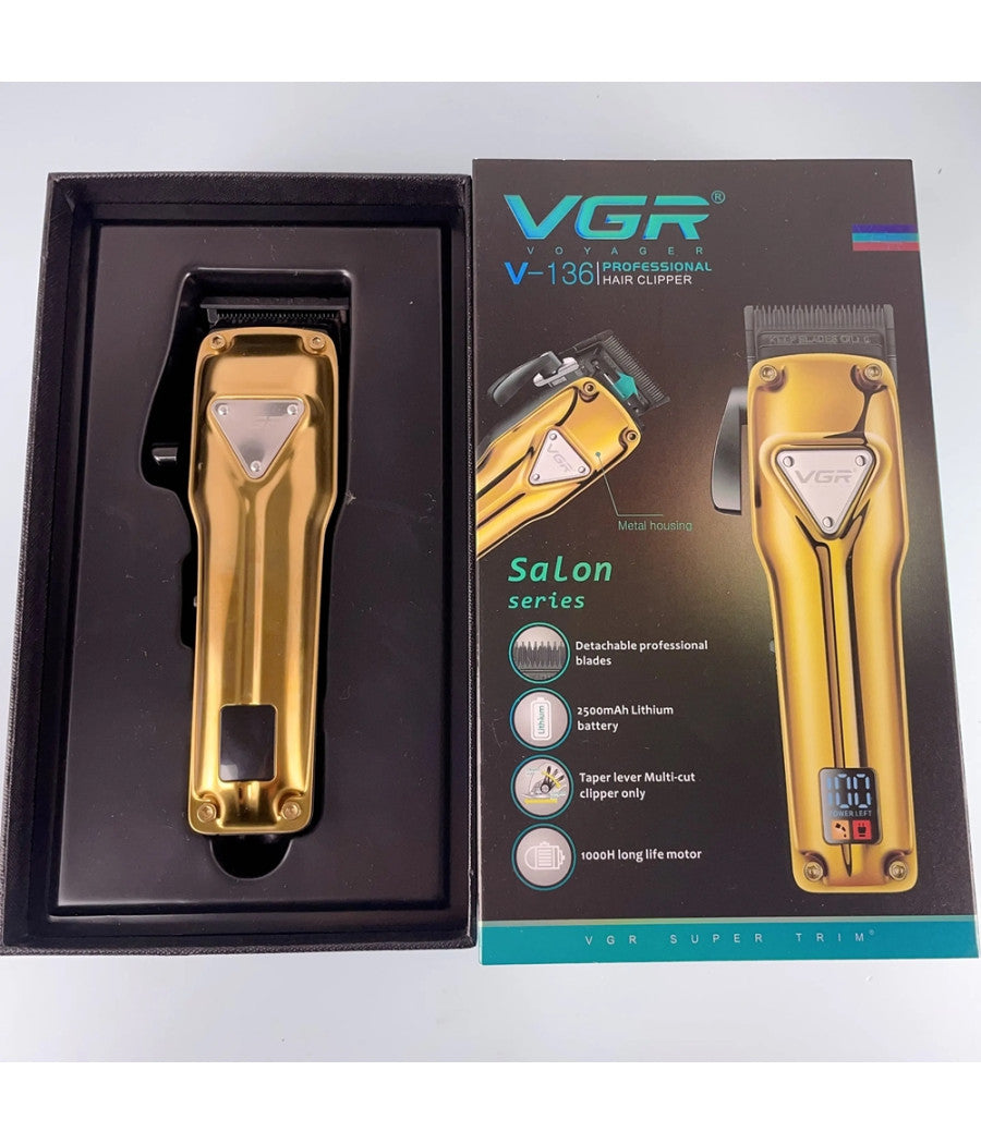 Tagliacapelli In Metallo Senza Fili Professionale Ricaricabile Usb Display V-136         