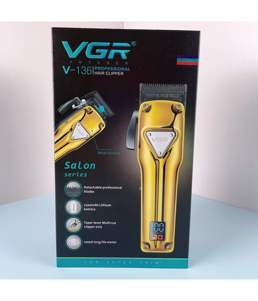 Tagliacapelli In Metallo Senza Fili Professionale Ricaricabile Usb Display V-136         