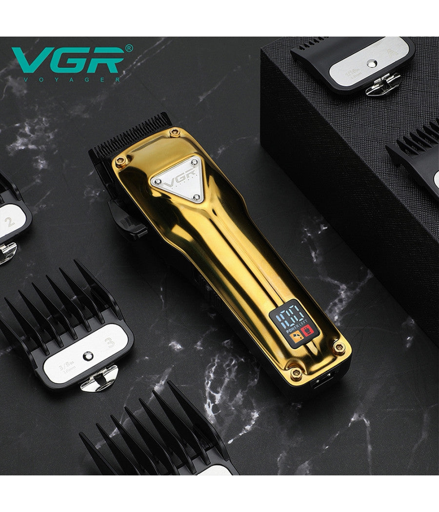 Tagliacapelli In Metallo Senza Fili Professionale Ricaricabile Usb Display V-136         