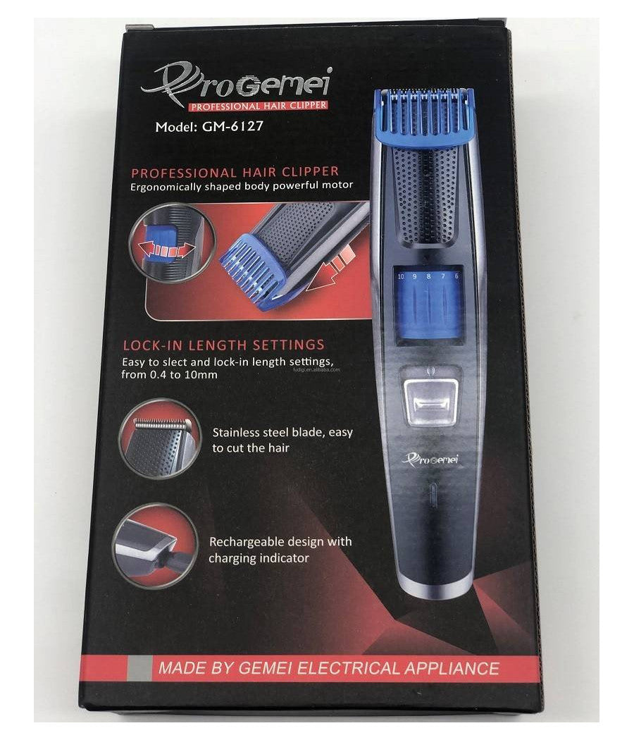 Tagliacapelli Professionale A Batteria Gm-6127 Regolabile Trimmer Capelli Barba         