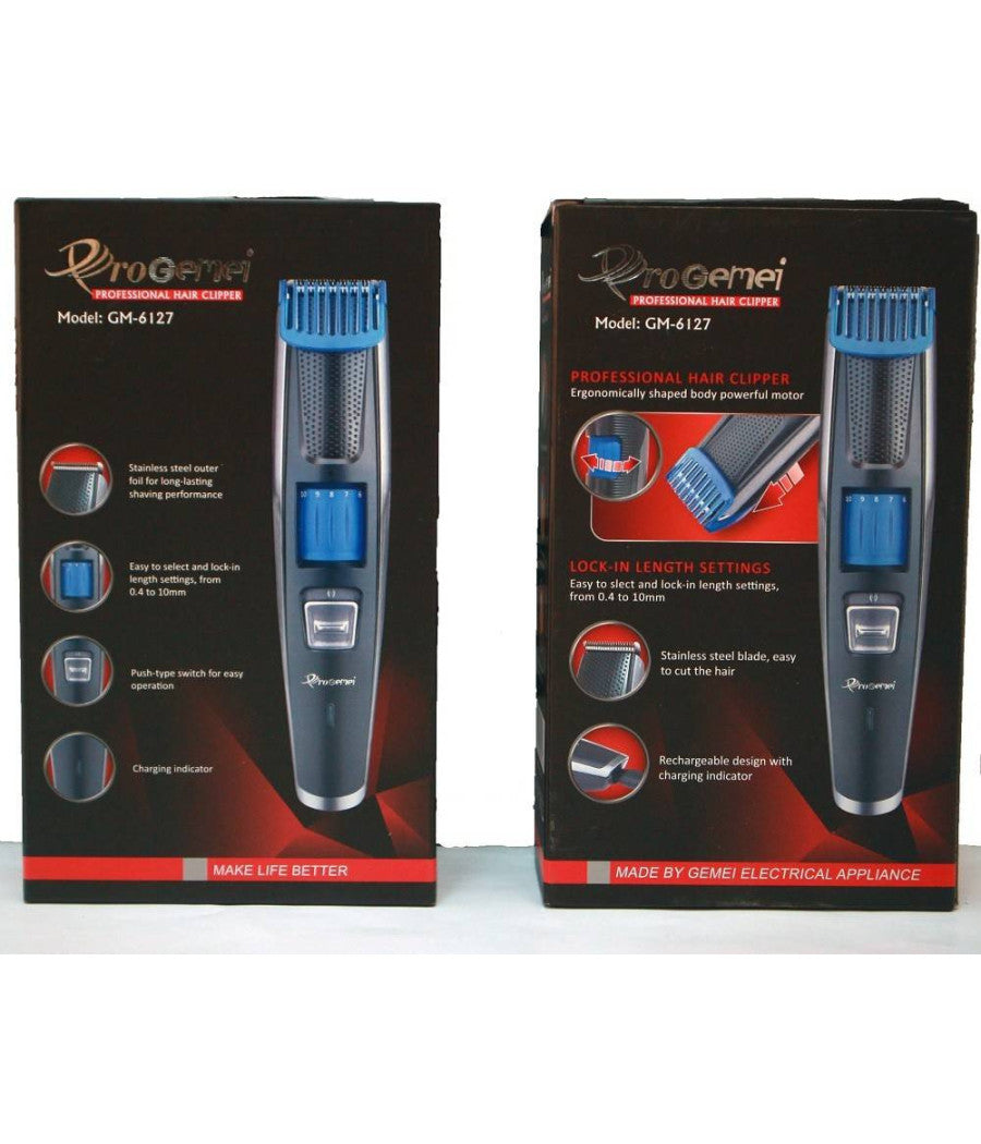 Tagliacapelli Professionale A Batteria Gm-6127 Regolabile Trimmer Capelli Barba         