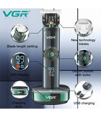 Tagliacapelli Professionale Barba Trimmer Ricarica Rapida Con Pettini Guida V671         