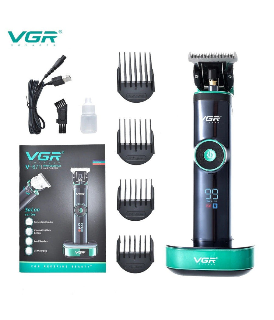 Tagliacapelli Professionale Barba Trimmer Ricarica Rapida Con Pettini Guida V671         