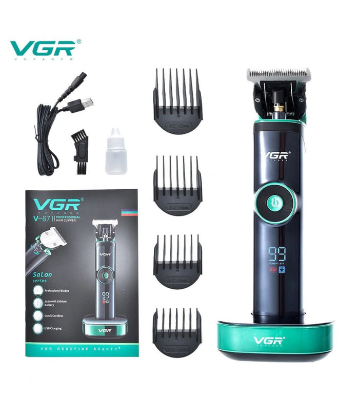 Tagliacapelli Professionale Barba Trimmer Ricarica Rapida Con Pettini Guida V671         