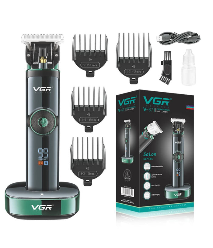 Tagliacapelli Professionale Barba Trimmer Ricarica Rapida Con Pettini Guida V671         