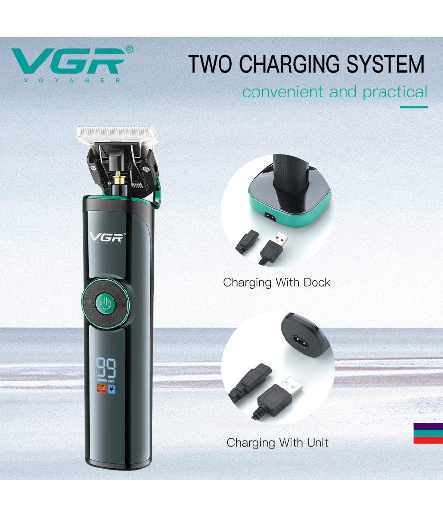 Tagliacapelli Professionale Barba Trimmer Ricarica Rapida Con Pettini Guida V671         