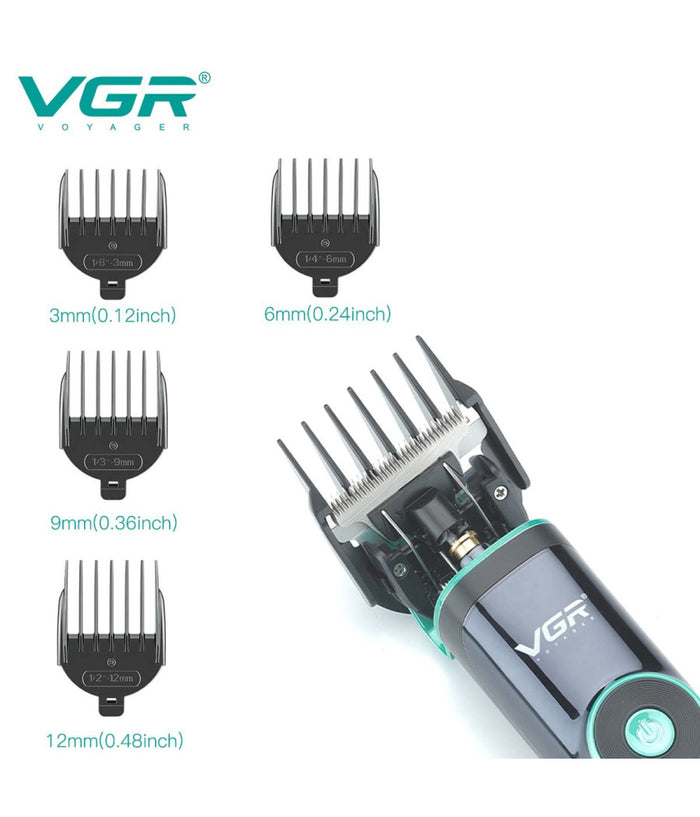 Tagliacapelli Professionale Barba Trimmer Ricarica Rapida Con Pettini Guida V671         