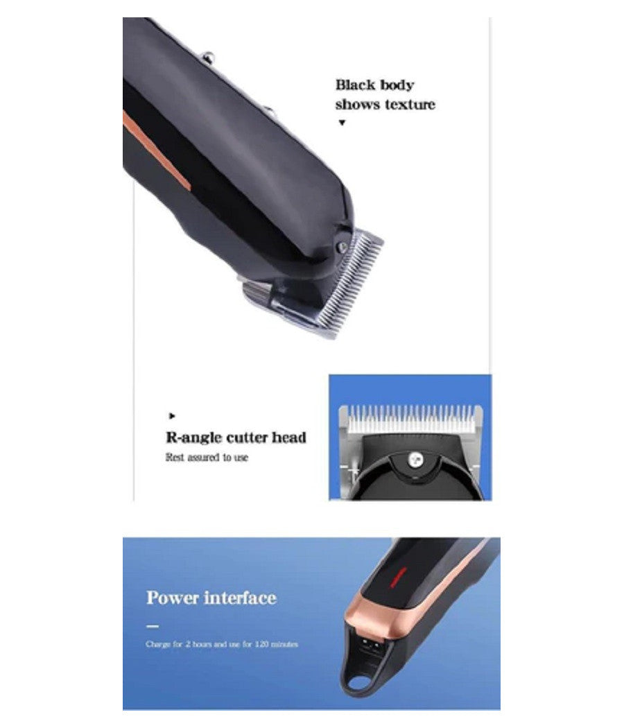 Tagliacapelli Professionale Clipper Trimmer Silenzioso Con Batteria Led Q-lf530         