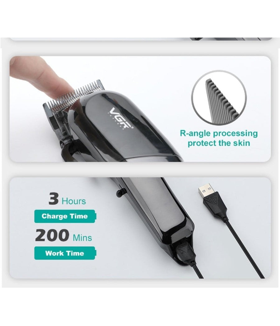 Tagliacapelli Professionale Con/senza Filo Con Display Led Rasoio Usb Vgr V-118         