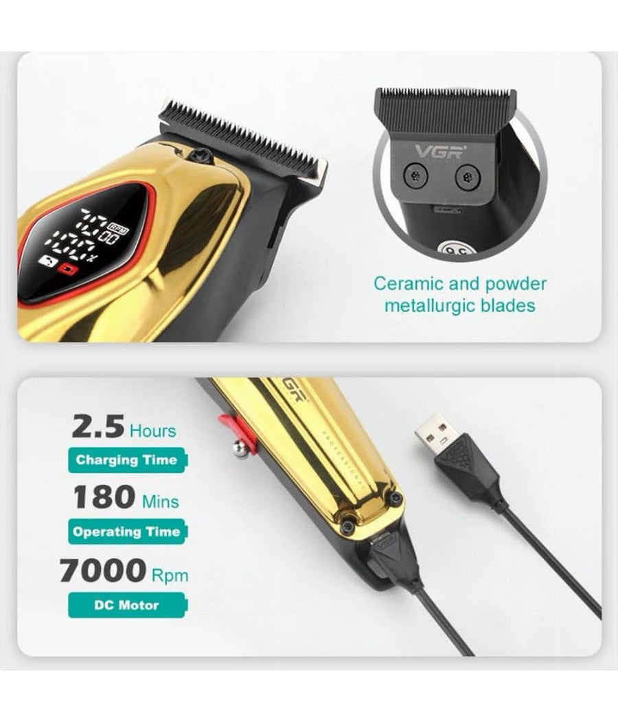 Tagliacapelli Professionale Elettrico Senza Fili Ricaricabile Lama Ceramica V945         