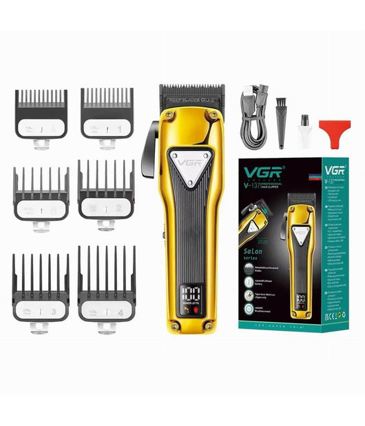 Tagliacapelli Professionale In Metallo A Batteria Display Digitale Usb Vgr V137         