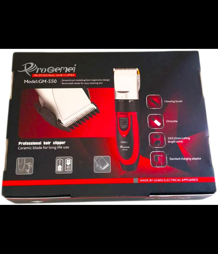 Tagliacapelli Professionale Rasoio Elettrico Doppia Batteria Ricaricabile Gm-550         