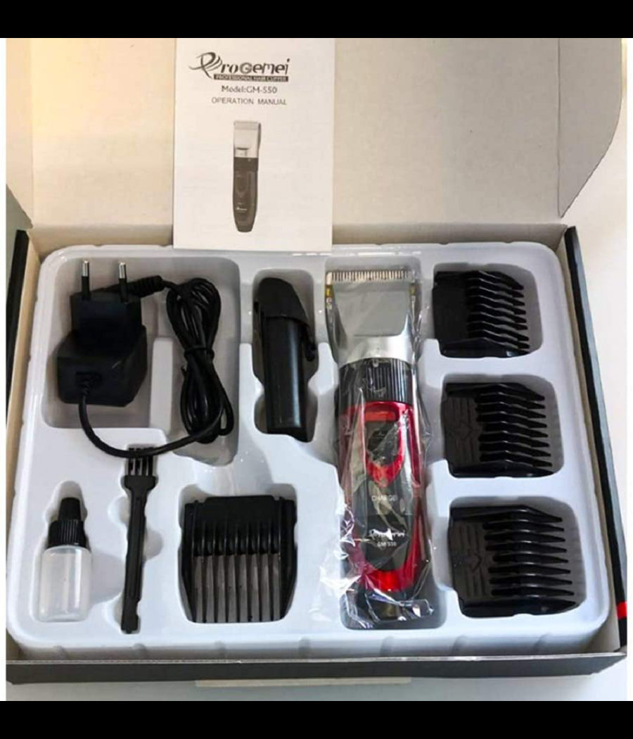 Tagliacapelli Professionale Rasoio Elettrico Doppia Batteria Ricaricabile Gm-550         