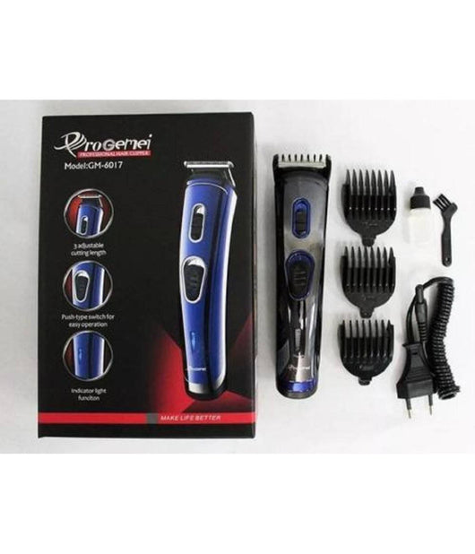 Tagliacapelli Professionale Ricaricabile A Batteria Blu O Grigia Geemy Gm-6017         