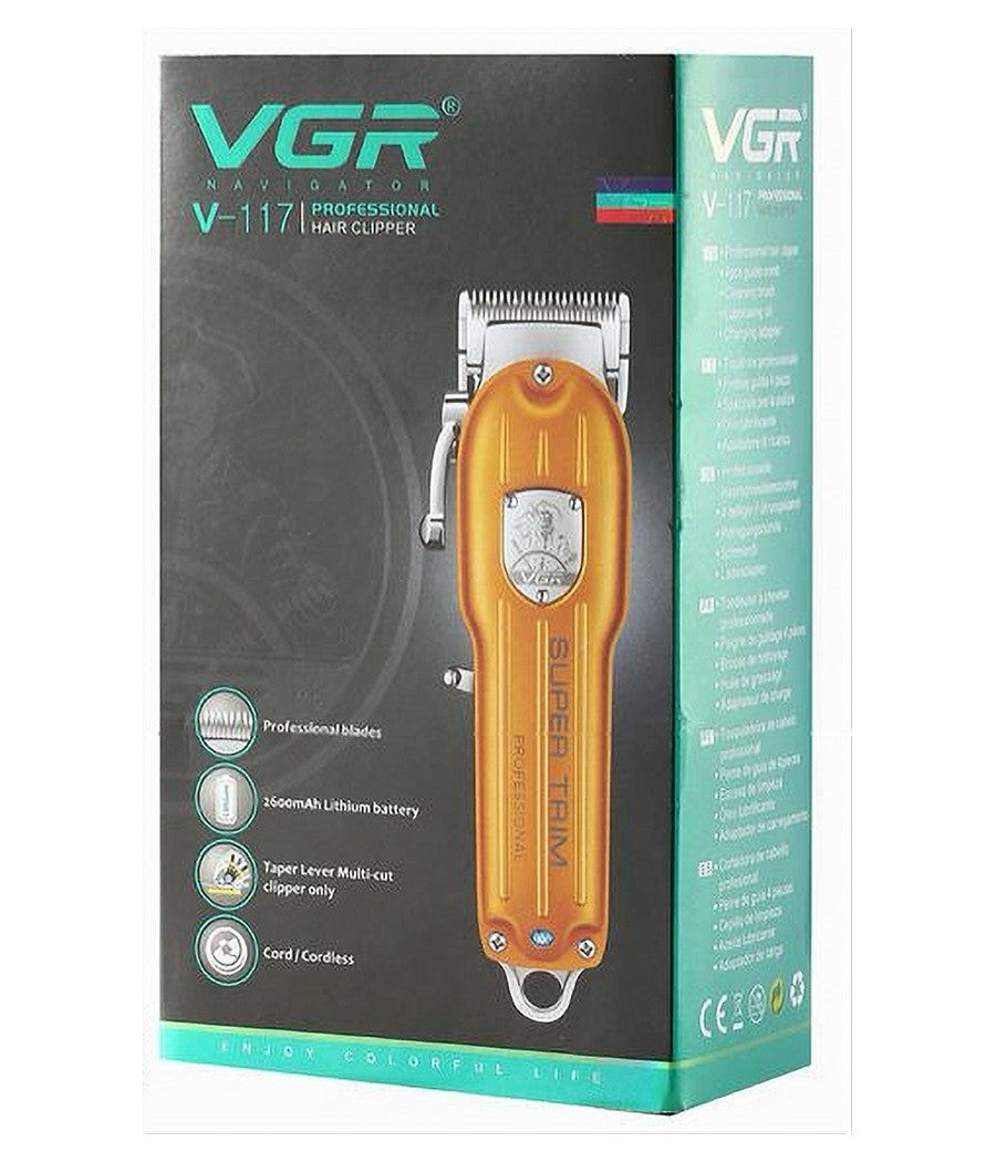 Tagliacapelli Professionale Ricaricabile Con 4 Pettini Regolabili Rasoio V-117         