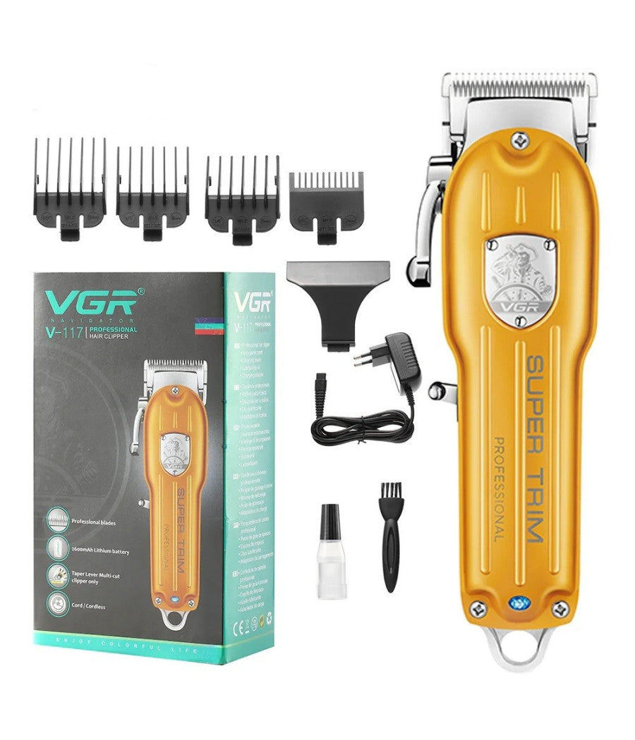 Tagliacapelli Professionale Ricaricabile Con 4 Pettini Regolabili Rasoio V-117         